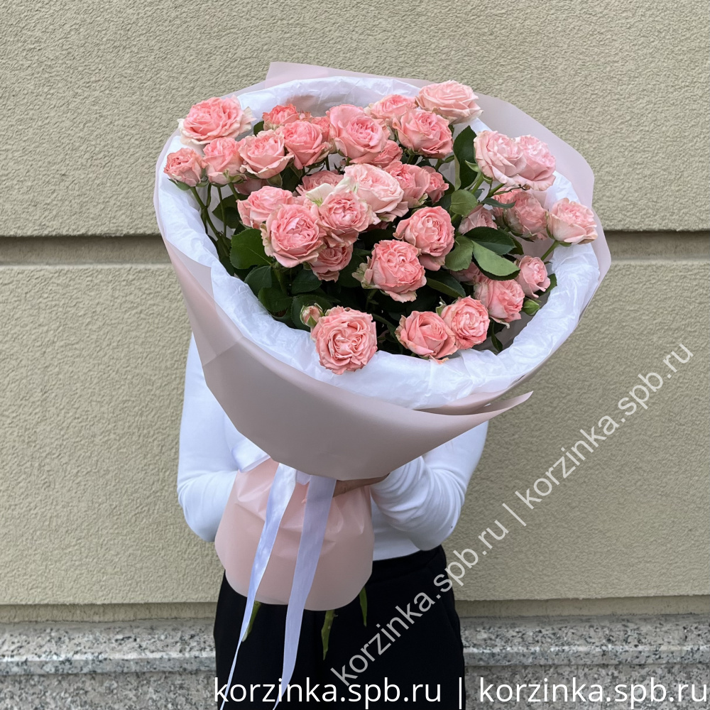 Монобукет из кустовой пионовидной розы | 7 шт